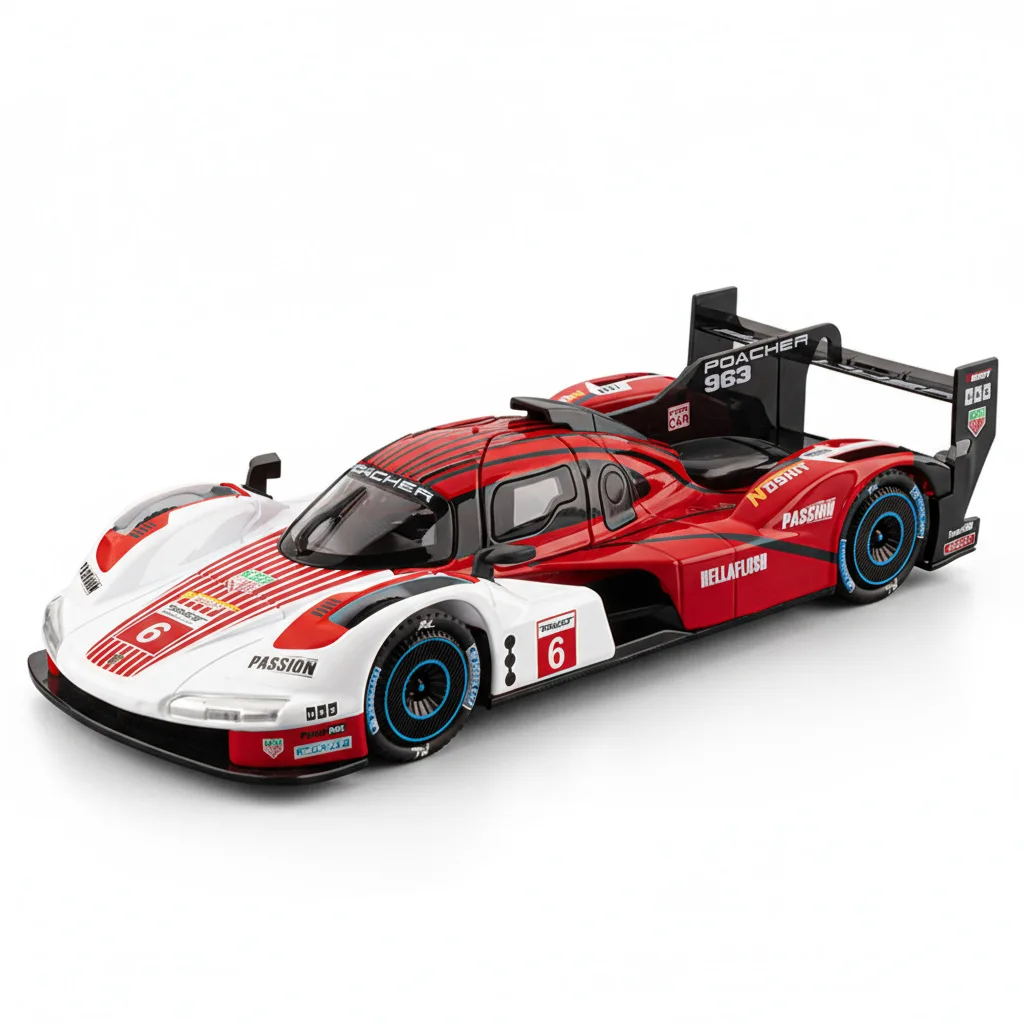 1: 22 963 Alloy Racing Car Model Rebound Sound and Light Business Gift Office Front Desk Display
