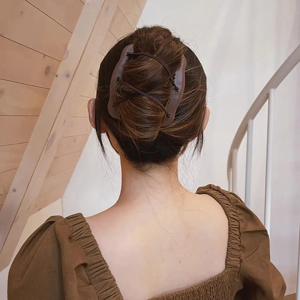 

Plastic Magic Hair Comb Elastic Rope Double Row Plastic Fixed Comb Hairpin Ponytail Bun Holder Ponytail Bun Holder Female/Girls