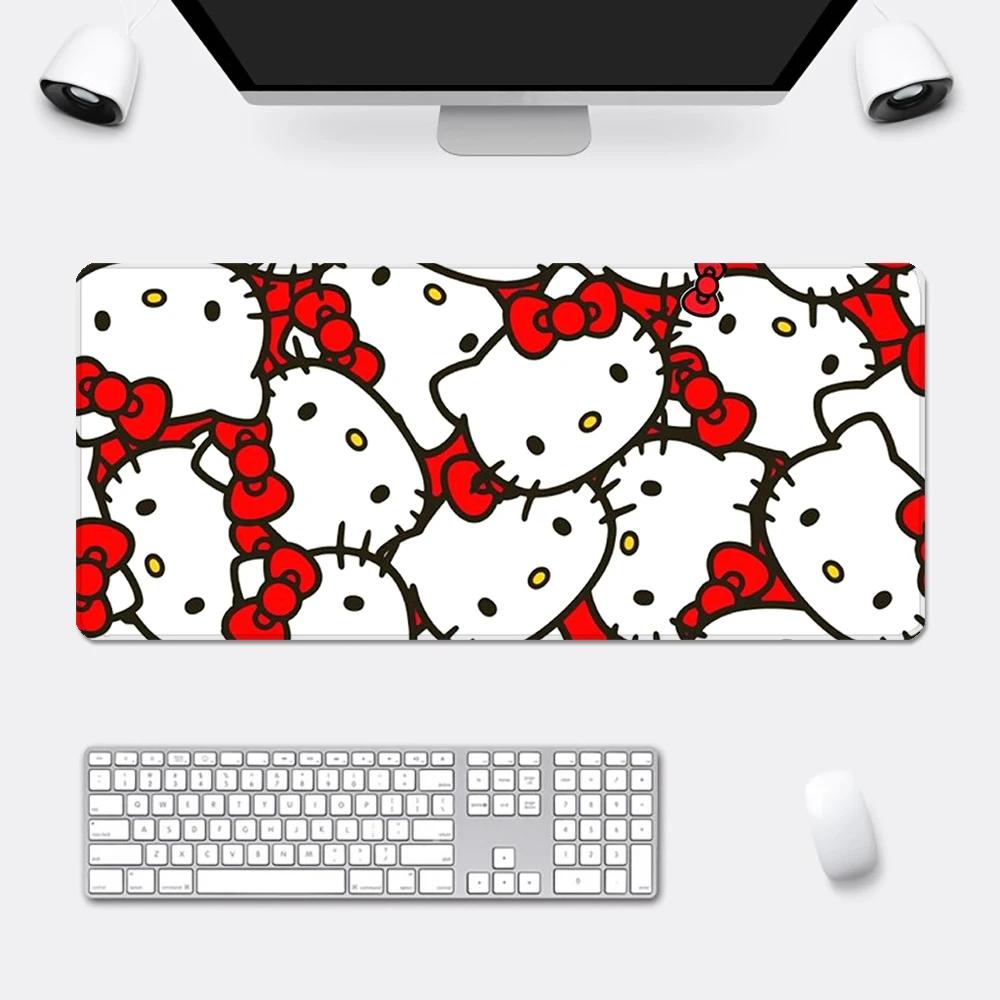 Kawaii Hello Kitty Mousepad HD Printing Computer Gamers Locking Edge Non-slip Mouse Pad XXL90x40cm Keyboard PC Desk Pad