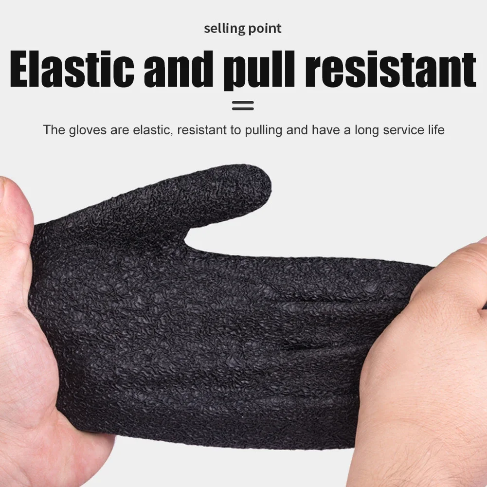 Fishing Gloves Anti-Slip Protect Hand from Puncture Scrapes Fisherman Catch Fish Latex Hunting Gloves Left/Right （Random Color）