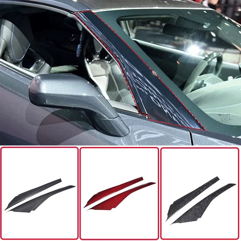 

For 2014-2019 Chevrolet Corvette C7 Real Carbon Fiber Car Styling Car Front A-pillar Decorative Cover Car Exterior Accessories