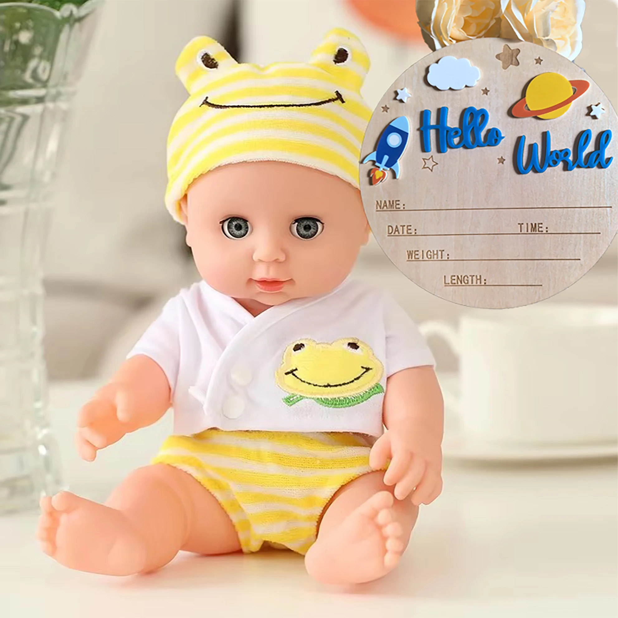 

12-Inch Soft Vinyl Doll, Reborn Doll, 3D Hand-Painted Bionic Doll, Washable And Dress-Up, Pretend Play Toy DCX-001