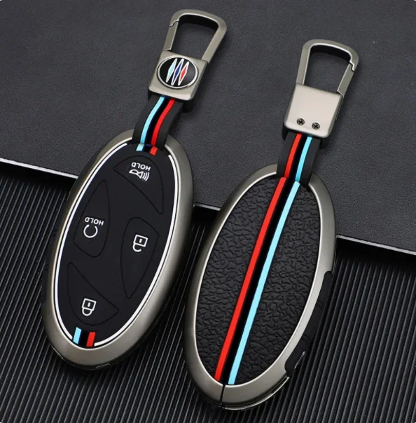 5 7 Buttons Zinc Alloy + Silicone Car Key Case Cover For Hyundai Kona Ev Grandeur GN7 IONIQ 6 2023 2024 Remote Key Protect Shell