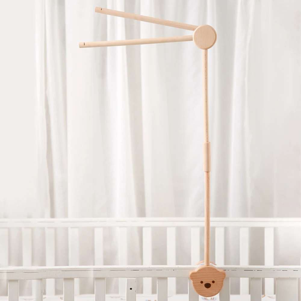 12pcs/1set Assembly Rattles Infant Crib Mobile Bracket Protection Newborn Baby Toys Bear Bed bell Bracket Wooden Bed Accessories