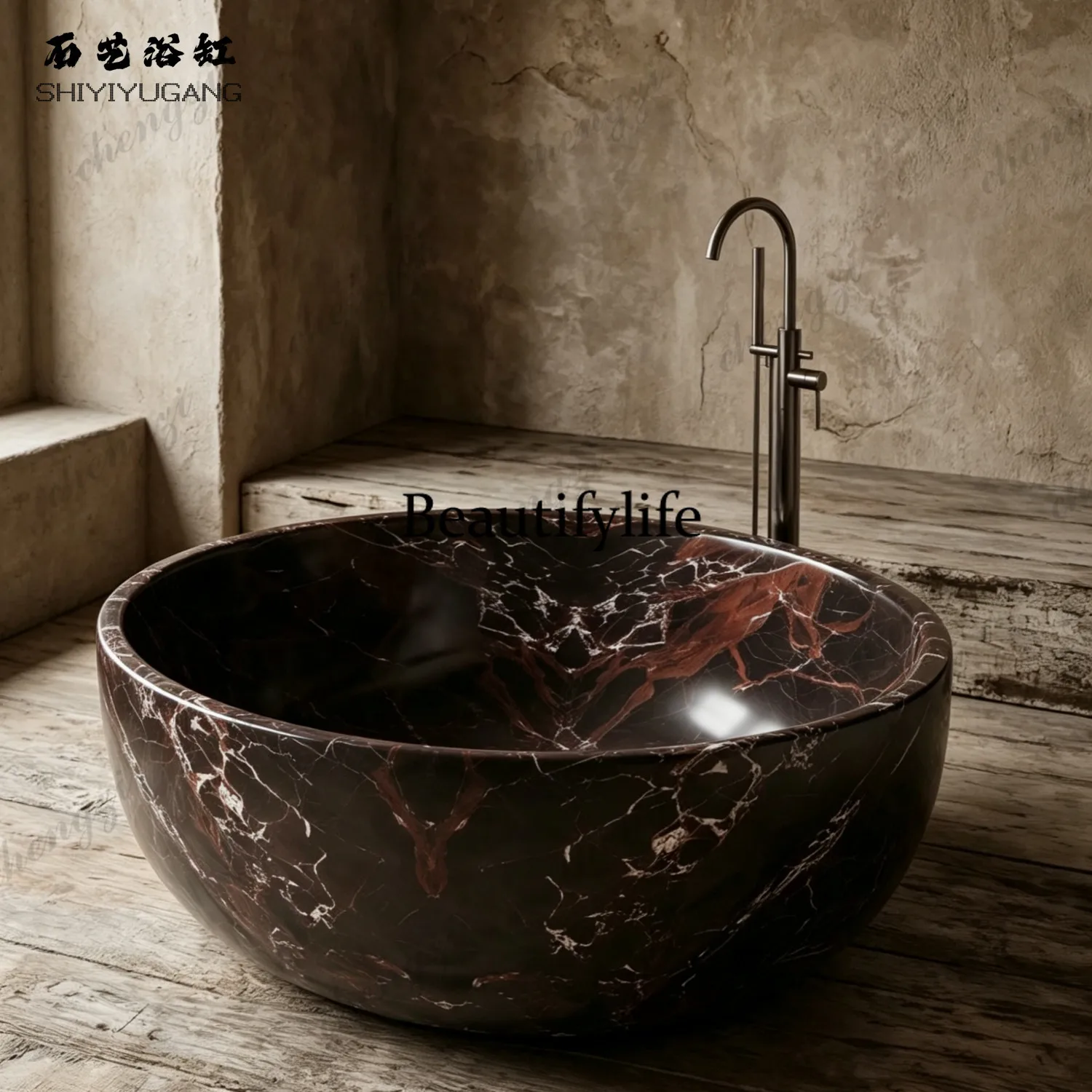 Artificial stone Qimei stone bathtub double couple independent integrated hotel homestay large bath
