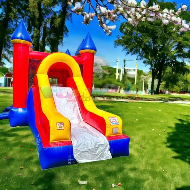 منزل نطاط خارجي مع قفز تجاري قابل للنفخ منزلق مائي للبالغين