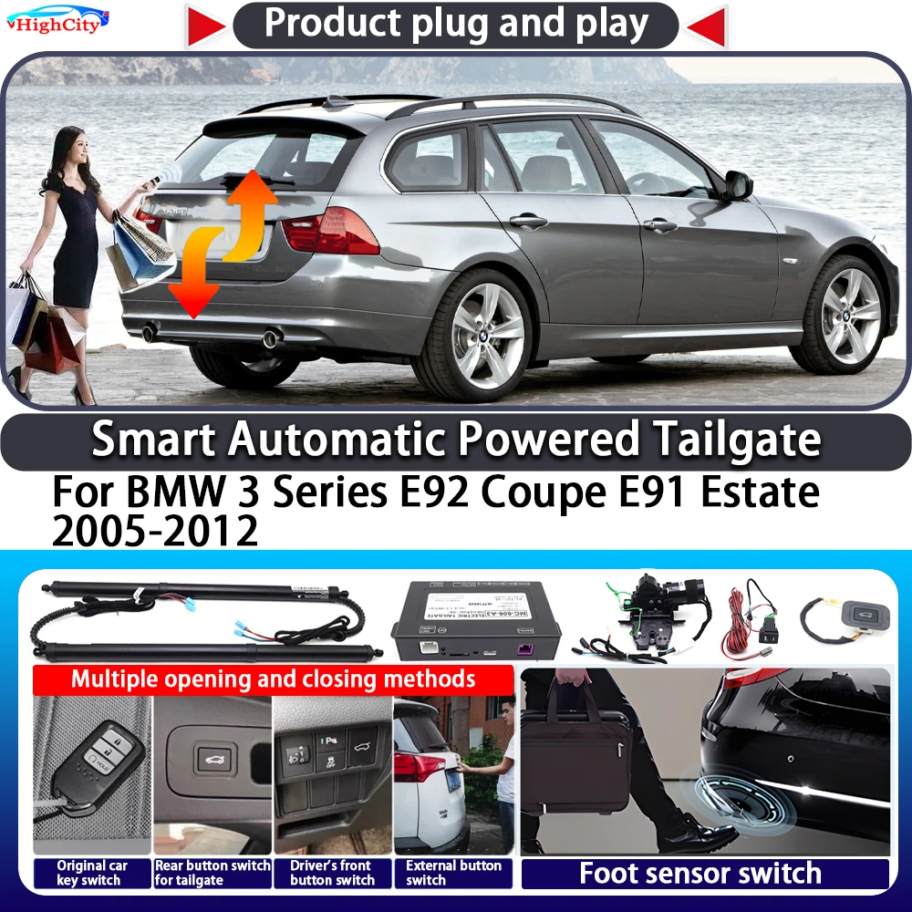 

For BMW 3 Series E92 Coupe E91 Estate 2005-2012 OEM Smart Automatic Powered Tailgate Key Control Trunk Lift Kit Power Tailgate