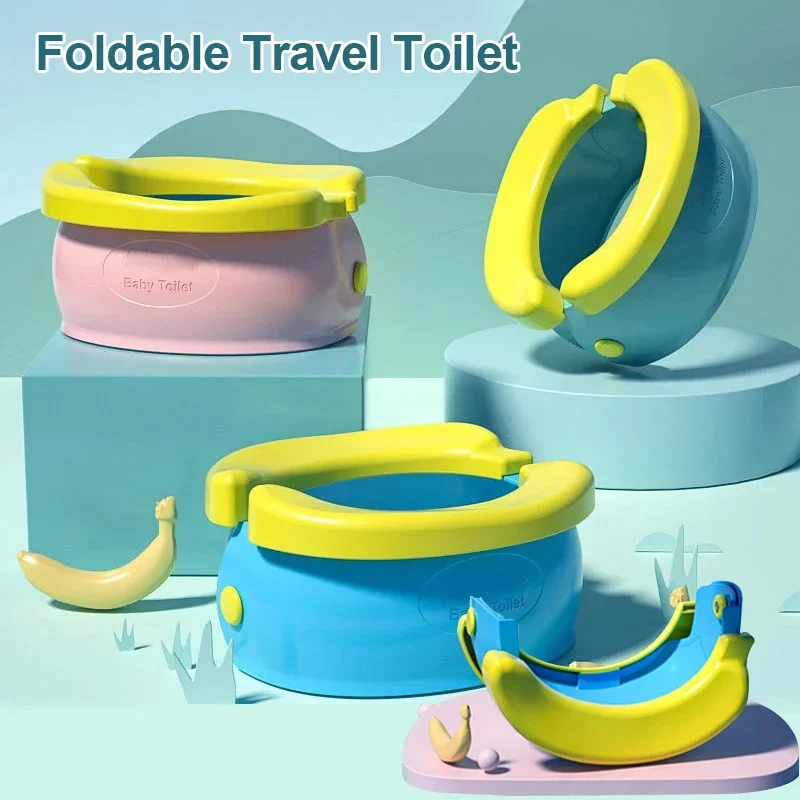 Children's Toilet Foldable Banana Toilet Baby Car Urinal Baby Seat Toilet Child Portable Basin No Cleaning Tourism Outdoors