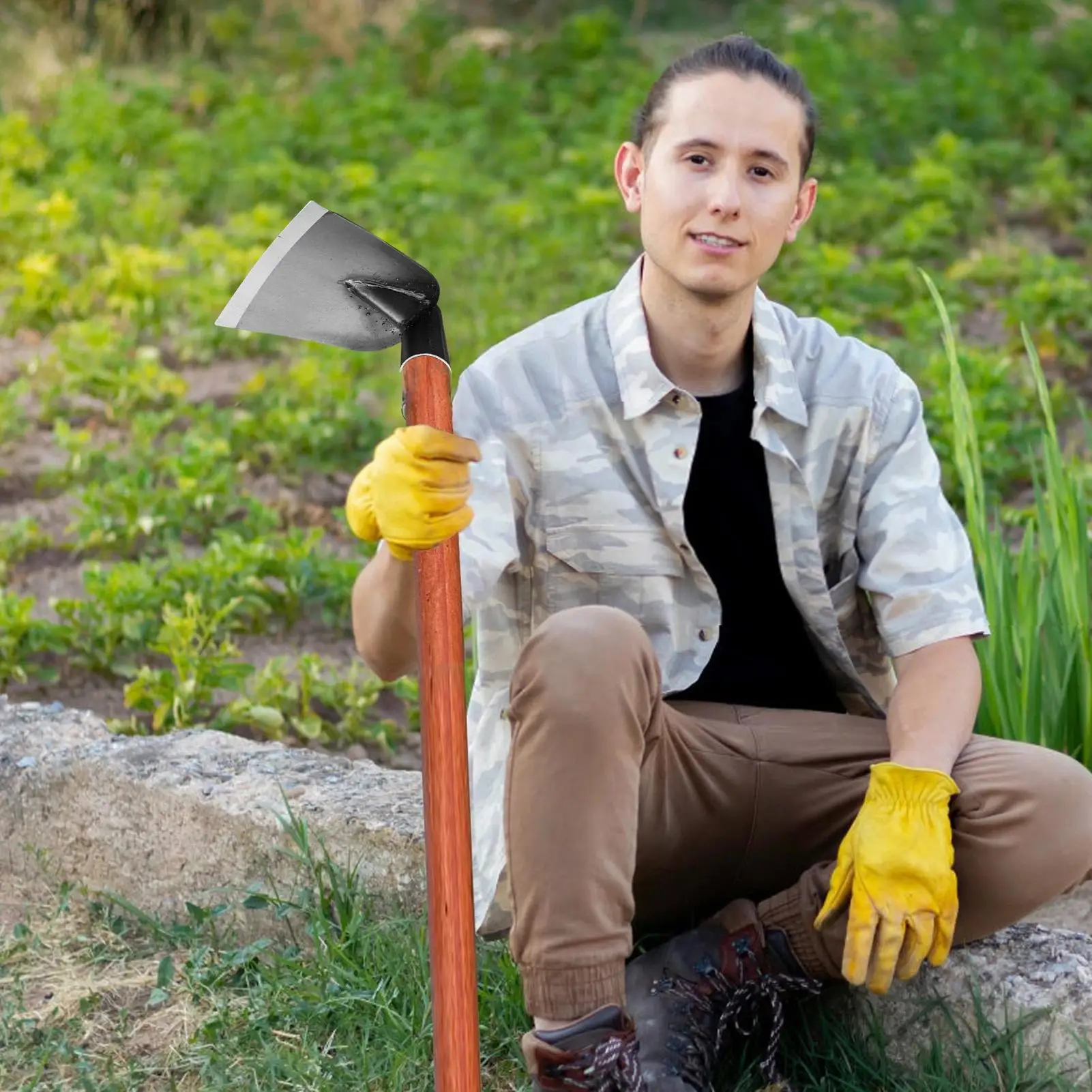 Manganese Steel Garden Hoe for Weeding Heavy Duty Hand Tools Replacement Parts Digging Cultivator for Loosen Land