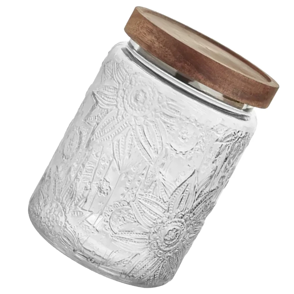 

Glass Storage Jars Airtight Food Containers Tea Coffee Sugar Canisters with Silicone Wood Lids Kitchen Pantry Dry Storage