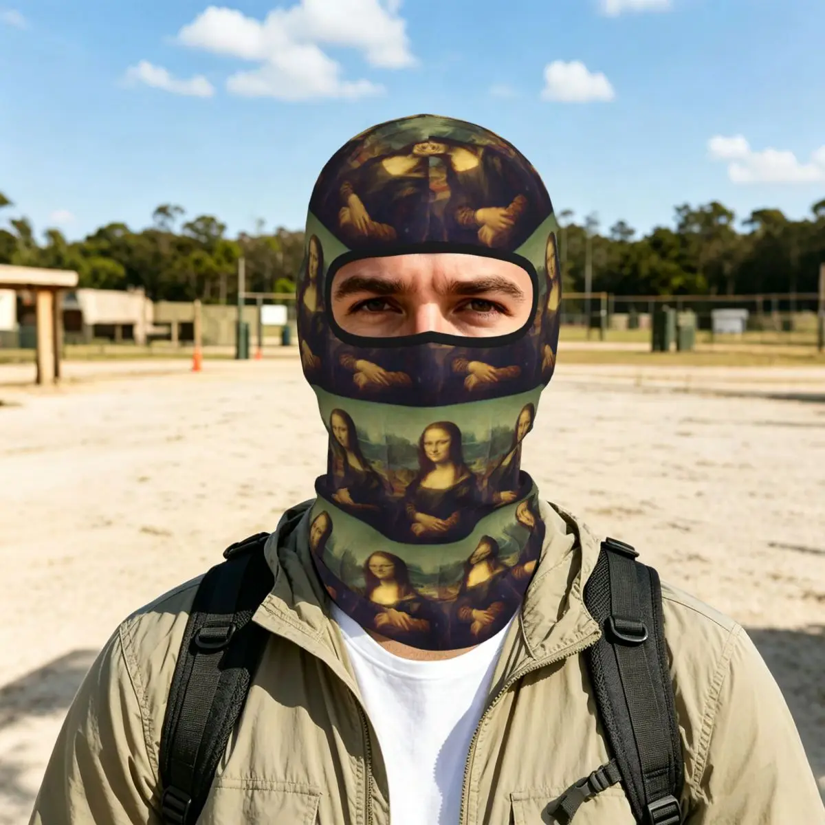 Mona Lisa By Leonardo Da Vinci Thin Balaclava Full Face Mask Sun Protection Neck Gaiter For Motorcycle Cycling Fishing Outdoor