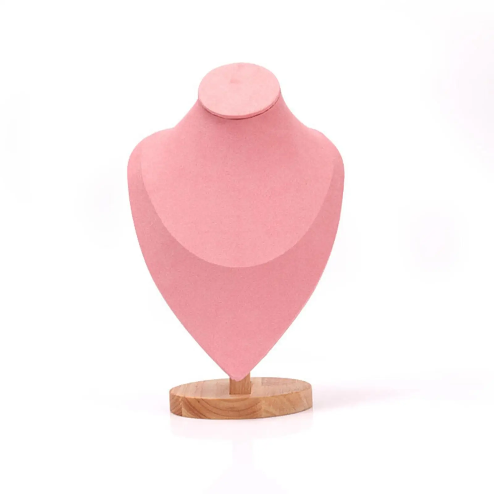 Necklace Display Stand Mannequin Bust Necklace Holder Pendant Jewelry Organizer Velvet Wood Suitable for Home Store Trade Show