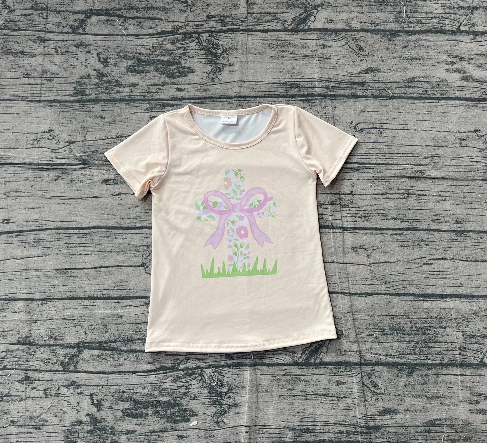 

Z1112-02 GT1397 Children Boutique Clothes Short Sleeve Top Kids Girls Easter Shirt