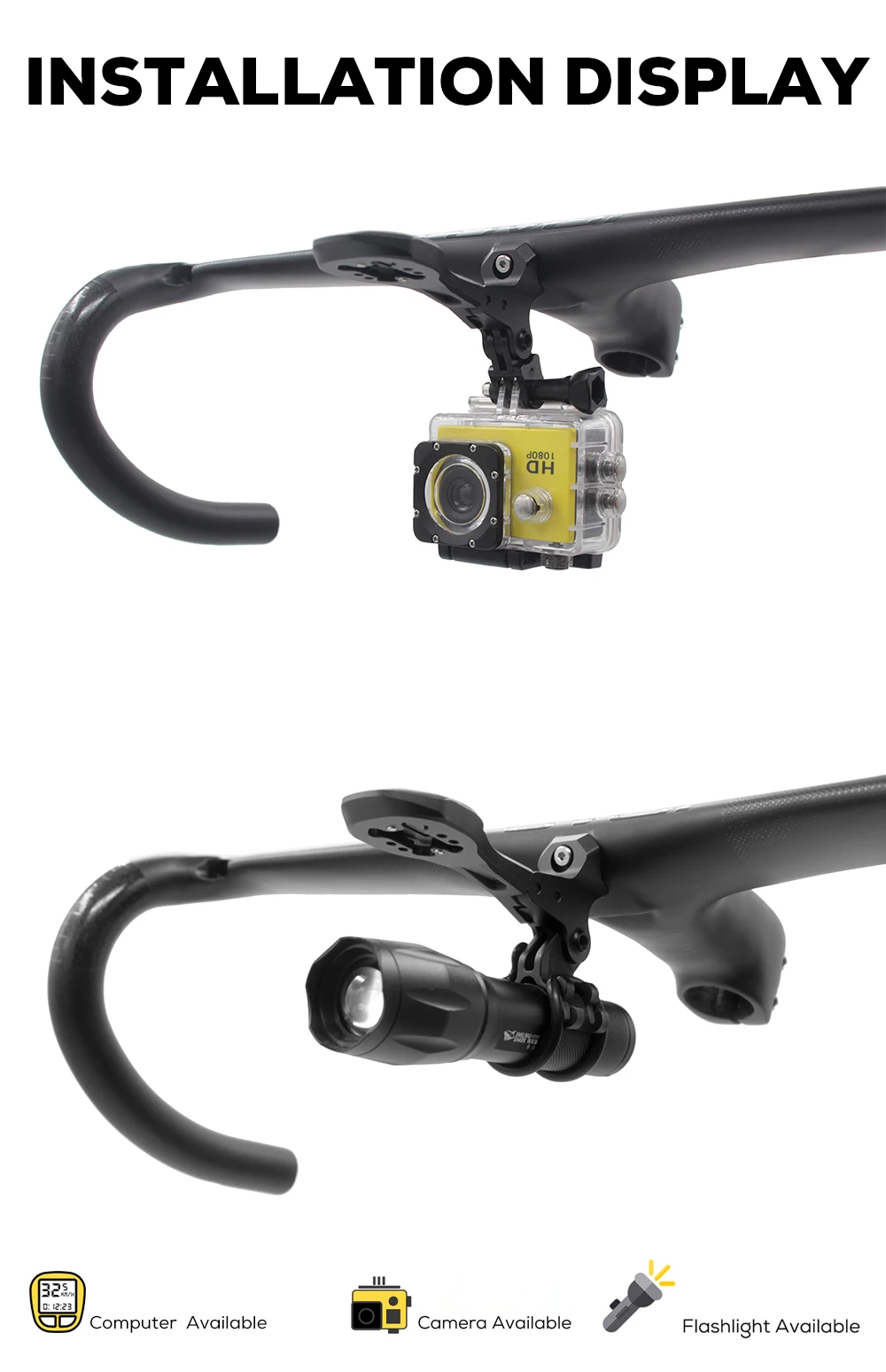 Bike Mount SL8 ROVAL Rapide Integrated Handlebar Computer Mount Compatible With Gopro/GPS/Garmin/Bryton/Wahoo Aluminum Alloy