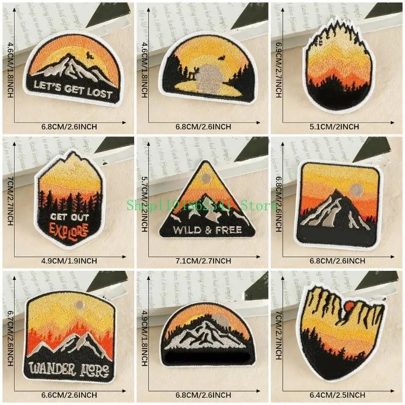 5ASD 9PACK Creative Pattern Стильные аппликации модные вышивки заката