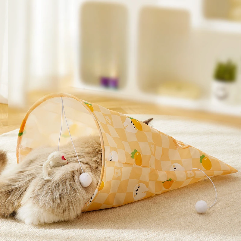 Cat Tunnel Bag Pet Kitten Tunnel Small Animal Cat Play Toy Interactive Toys for Puzzle Exercising Hiding Training and Running