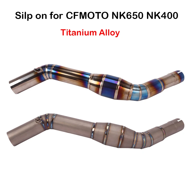 

For CFMOTO 400NK 650NK 650MT 51mm Lossless Motorcycle Exhaust Header Pipe Titanium Alloy Mid Middle Connector Link Tube Slip On