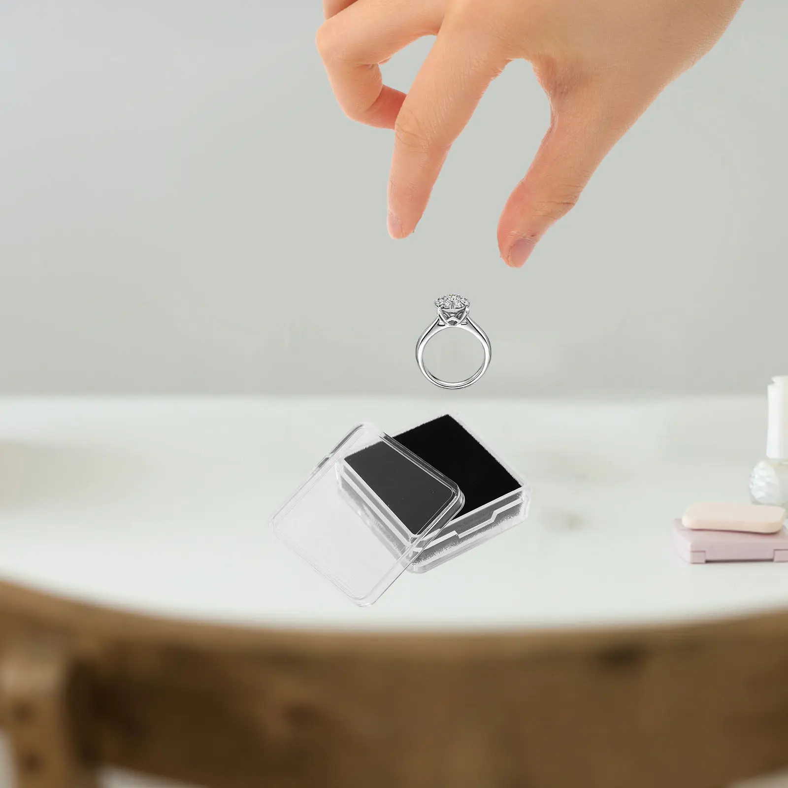 

12Pcs Jewelry Display Box Acrylic Transparent Gemstone Case Small Clear Organizer for Rings Earrings Bracelets Collection