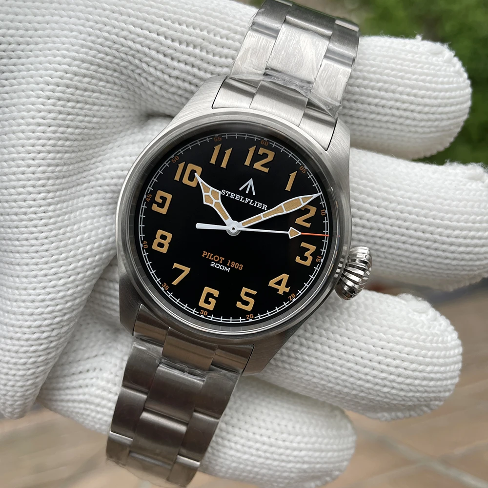 STEELFLIER Offizielle SF740V Neue Quarz-Armbanduhr Super C3 Leuchtende 200M Wasserdichte VH31 Mute-Uhrwerk Mann Mode Business Uhr – Detail 10