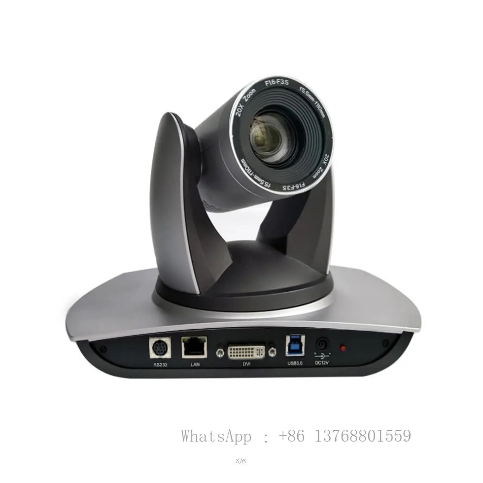 HD PTZ IP Webcam 1080P 60FPS USB 3.0 Camera Video Conferencing Communication 20x Optical Zoom