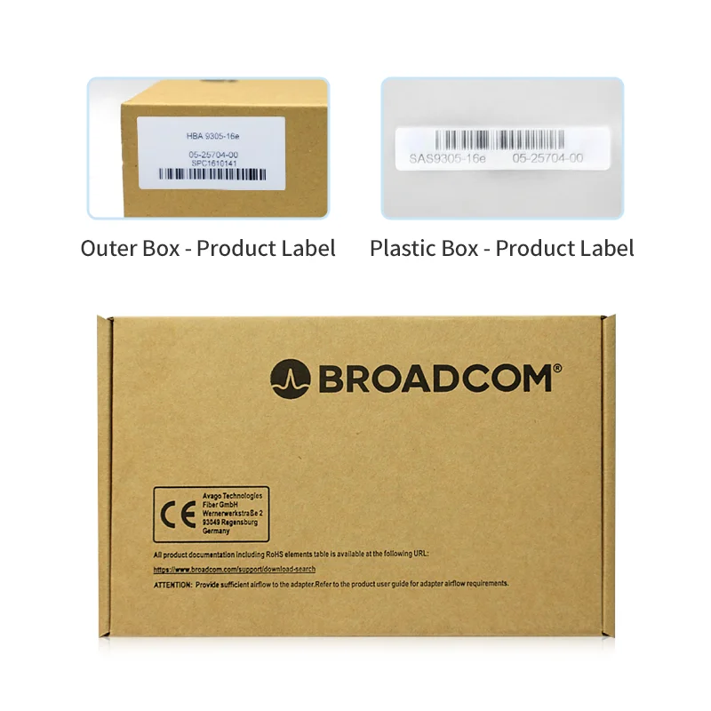 Broadcom HBA 9305-16e 05-25704-00 4 * SFF8644 Внешний интерфейс PCIe 3.0 x8 Адаптер хост-шины Поддержка жесткого диска 12G SAS и SATA