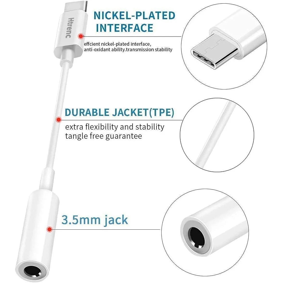 Type-C to 3.5mm Audio Adapter, USB-C Converter, Suitable for Various 3.5mm Interface Headphone Adapters IPhone17 Plus Xiaomi