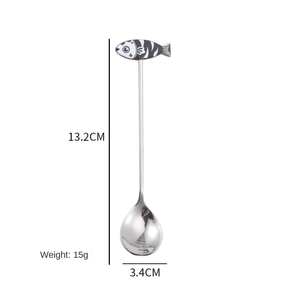 

Cute Japanese Korean Style Cartoon Cat Spoon High-quality Polished Honey Stirring Spoon Dessert Spoon