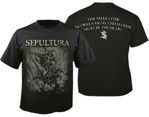 fashion heavyweight Hot Sale vintage Official Licensed Sepultura The Mediator Two Sides T Shirt Met Men Unisex Fashion Tshirt