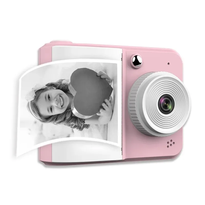 Câmera de impressão instantânea para crianças, brinquedo fotográfico de alta resolução, presente para meninas, presente de aniversário divertido com função de impressão de fotos