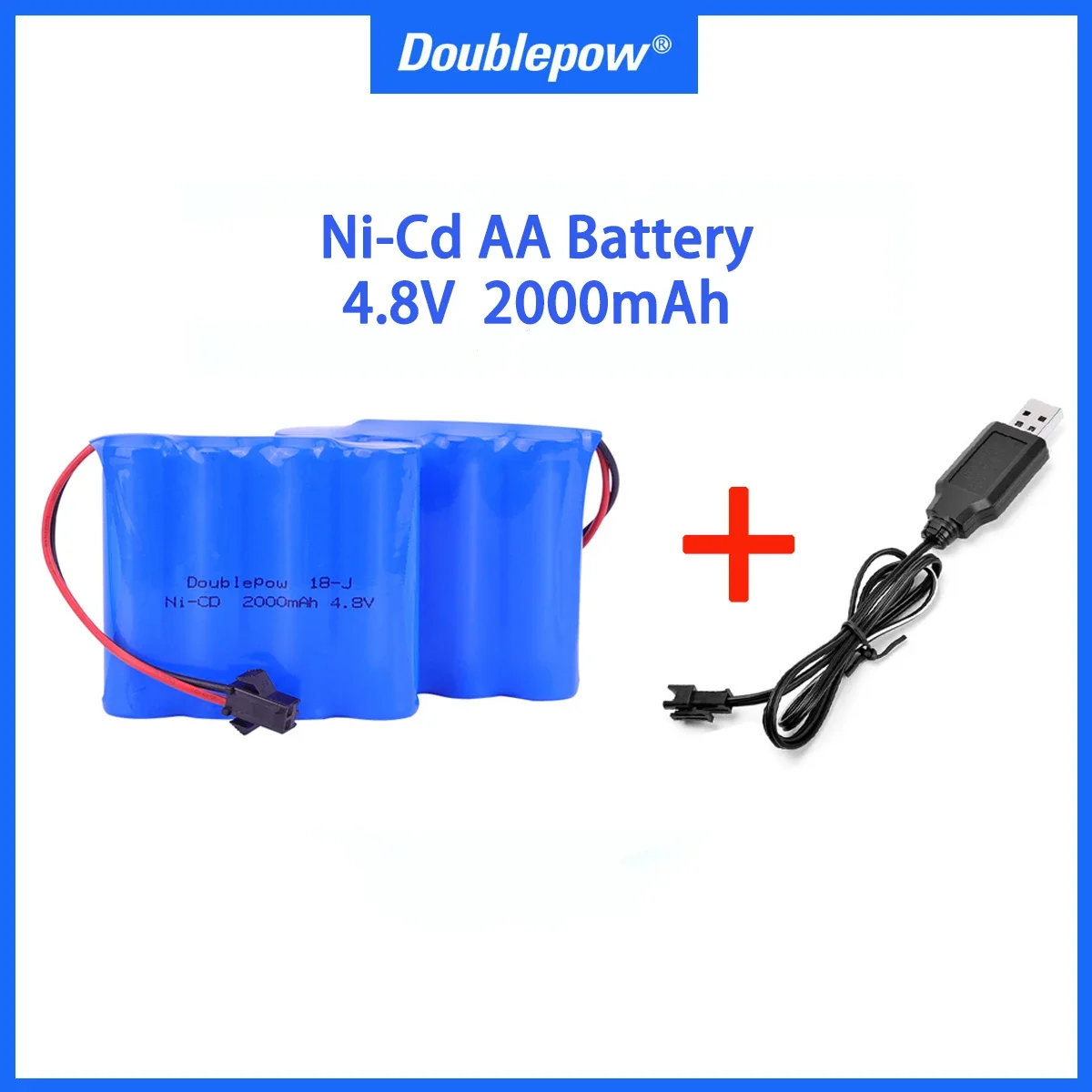 AA Ni Cd Rechargeable Battery Pack 4.8v 2000mah Ni-cd Battery With Charger Sets For Rc Toys Cars Tank Truck Robots Guns Boats