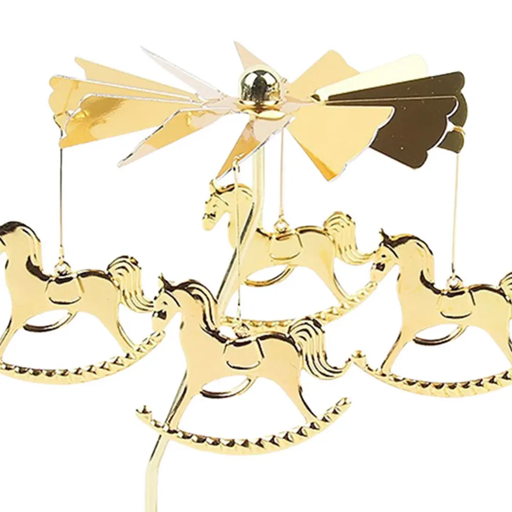 Portacandele rotante in metallo Portacandele a carosello Candeliere a mulino a vento per decorazioni da tavola per feste di Natale, San Valentino