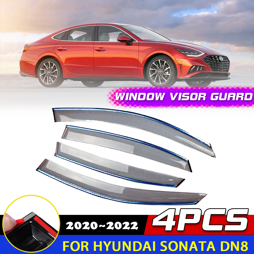 

Car Windows Visor for Hyundai Sonata DN8 8th Gen 2020 2021 2022 Awnings Wind Sun Rain Eyebrow Smoke Deflector Sticker Accessorie