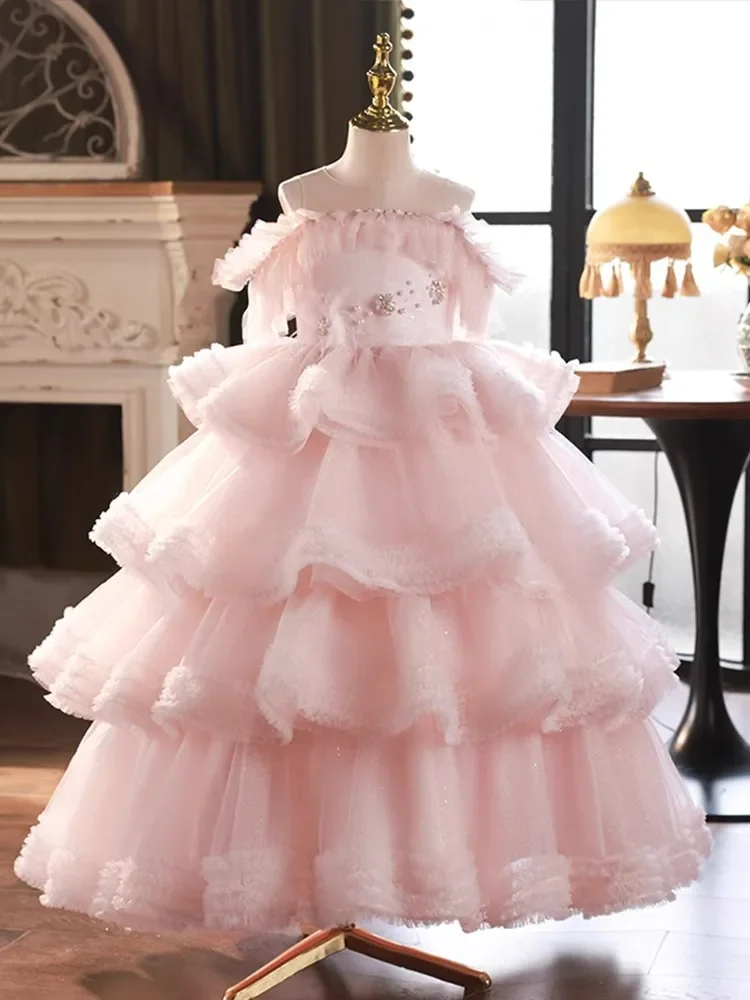 

Customized Elegant Baby Flower Girl Dresses Princess Prom Birthday Party Gowns Formal Occasion Kids