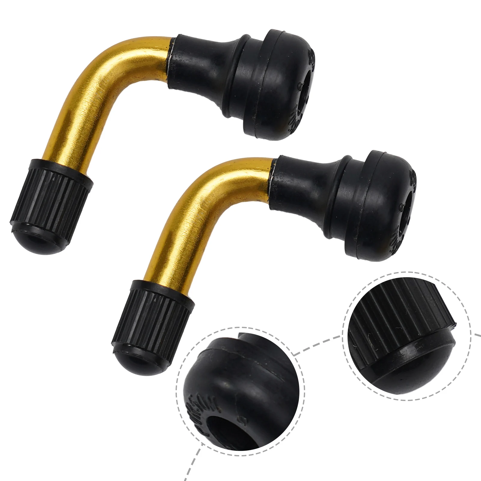 2pc Rubber Brass Angled Valve Stems Tubeless Tyre Electric Scooter Cycling PVR 70/60/50/45degree Bicycle Accessories 12/14/15mm