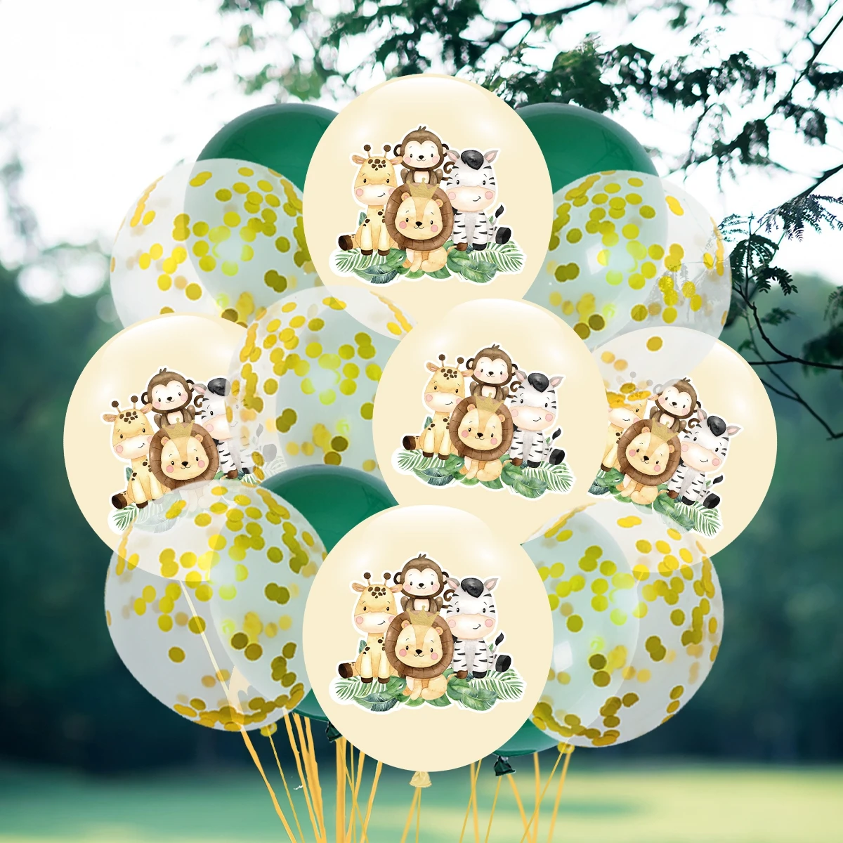 Jungle Animal Balloon Set Jungle Tablecloth Tableware 1st Birthday Party Decoration Safari Animal Party Complete Set