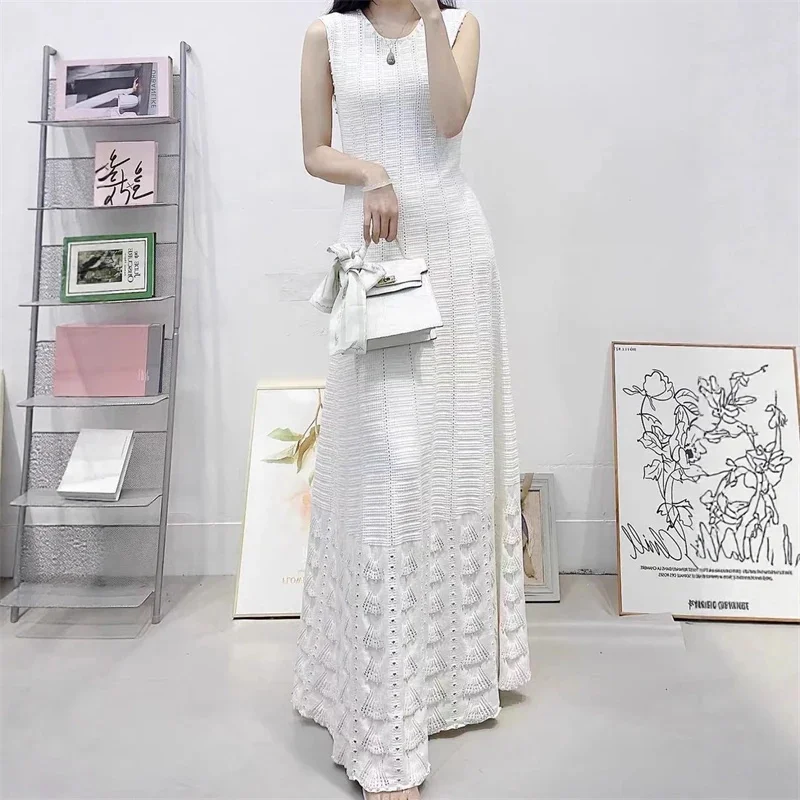 Robe longue sans manches avec perles découpées, Style français, Sexy, épaules dénudées, robe d'été pour femmes, fête de mariage, soirée, Date romantique