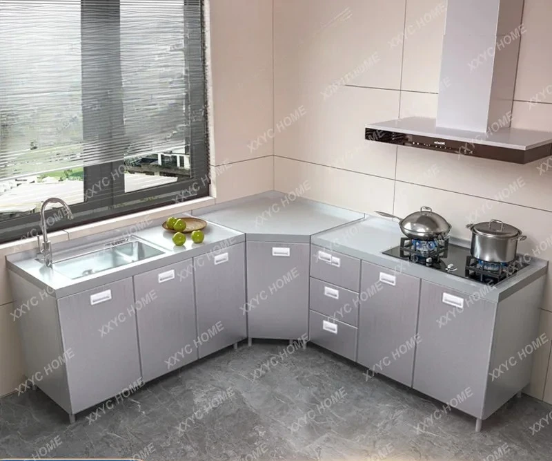 

TT 304 integrated stainless steel kitchen cabinets, simple stove integrated rural storage storage cupboards