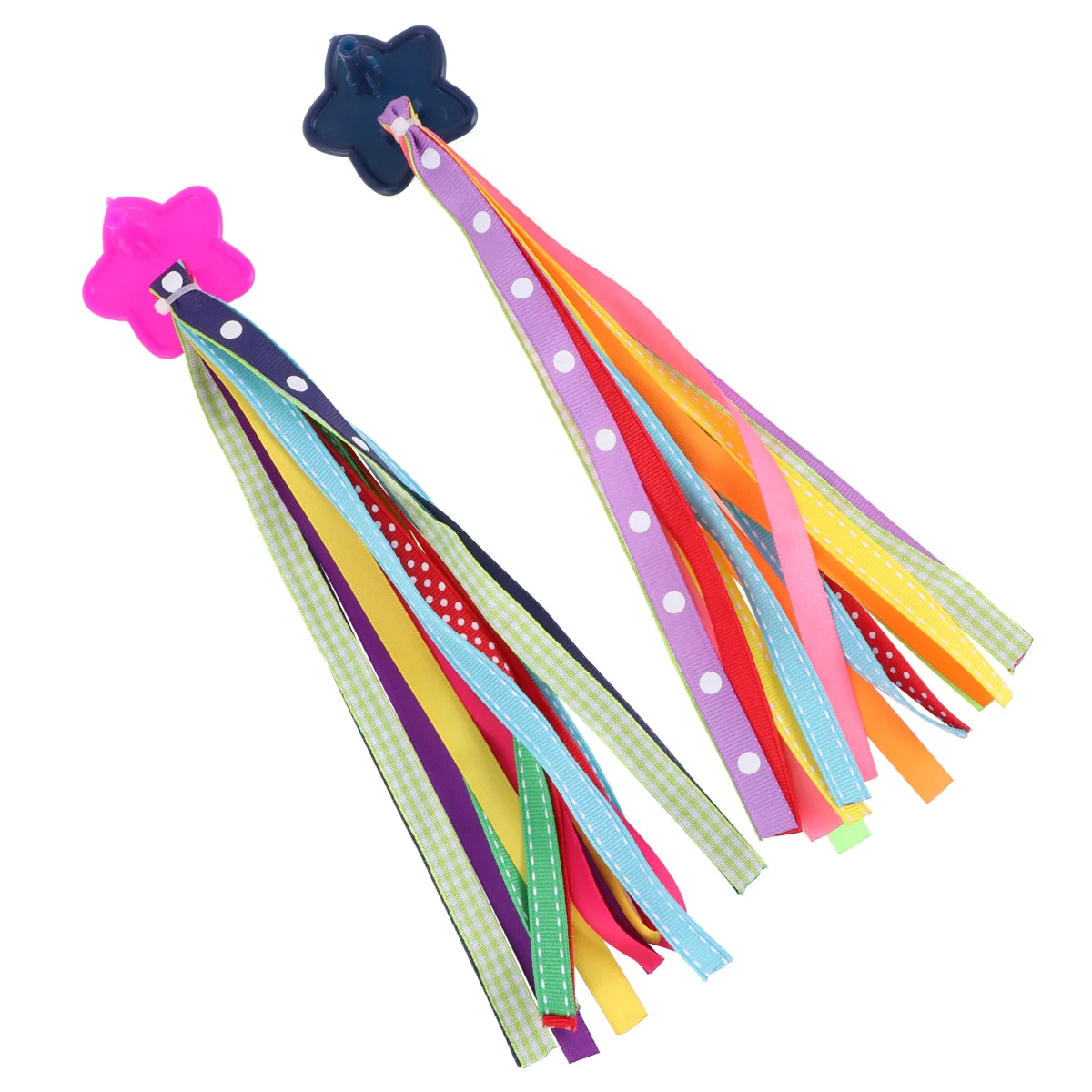 

1 Pair of Colorful Kids Bike Handlebar Hanging Ribbon Grips Tassels Accessories for Decor(As Shown) handlebar streamers