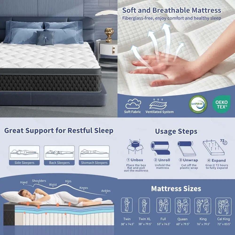 Hybrid 10-Inch Twin Mattress: Memory Foam and Pocket Springs for Pressure Relief and Motion Isolation