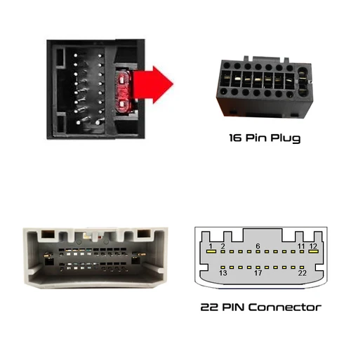 Imagen 2 del producto Adaptador de arnés de cableado de Radio, caja decodificadora de autobús CAN, Cable de 16 pines a 22 pines para Jeep Wrangler Cherokee Compass Dodge Journey Ram 1500