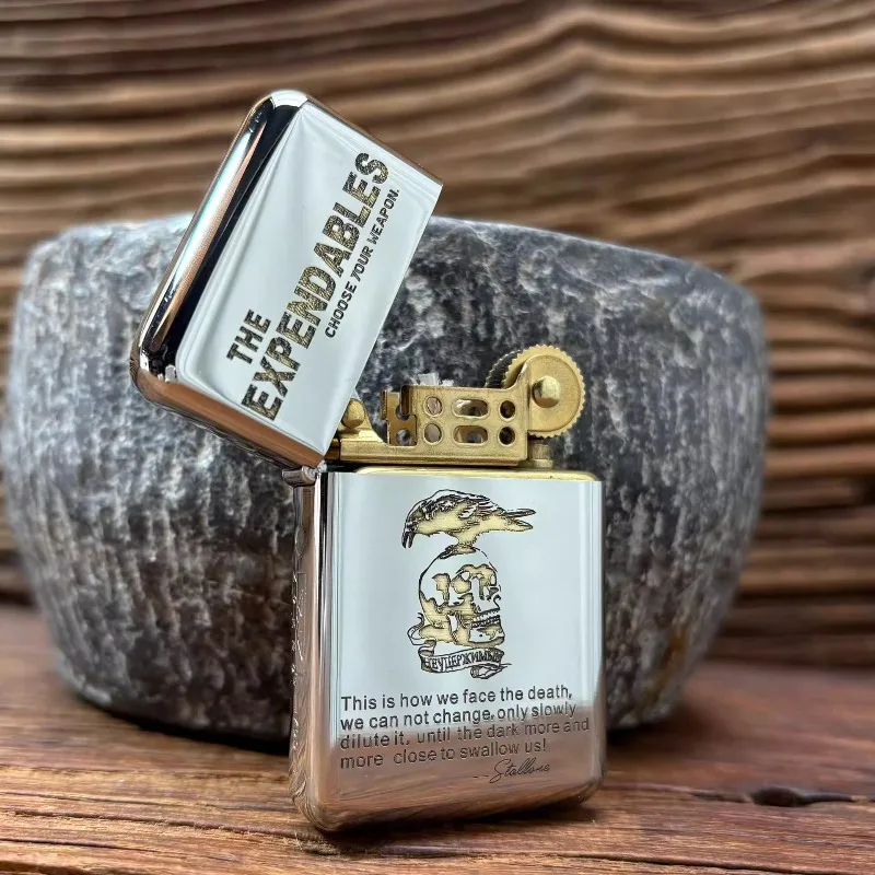 Zoro 790 white nickel ultra-thin seamless body pure copper ball liner windproof kerosen e lighter
