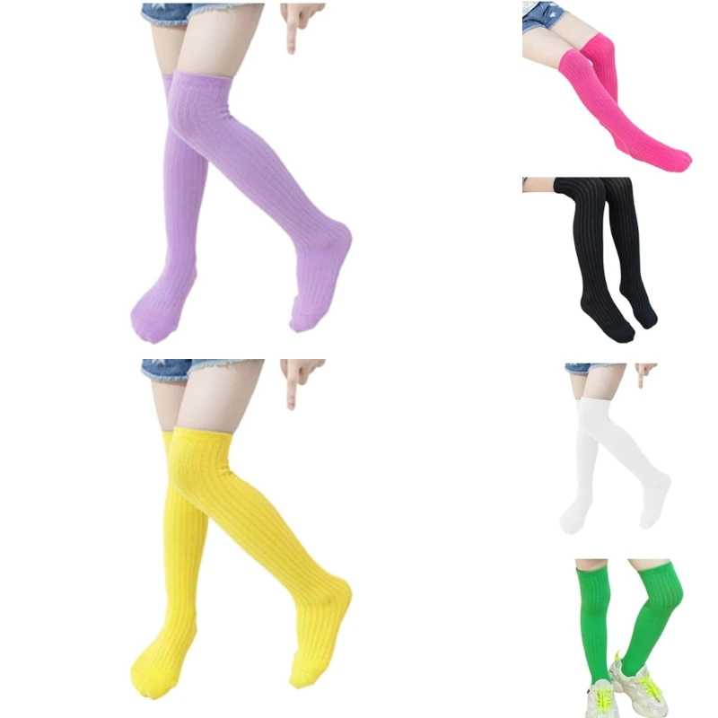 

Children Dress Thigh High Socks for Autumn Spring Stretchy Over The Knee Socks NonSlip Elastic Socks for Students Girls