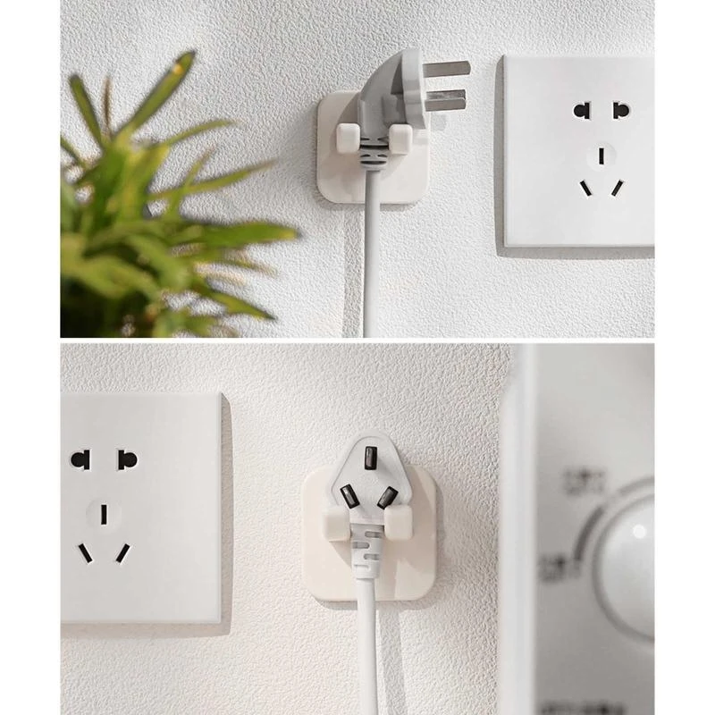 Wall Storage Hook Power Plug Socket Holder Home Wire Plugs Adhesive Hanger Home Office Storage Rack Bathroom for Razor N84C