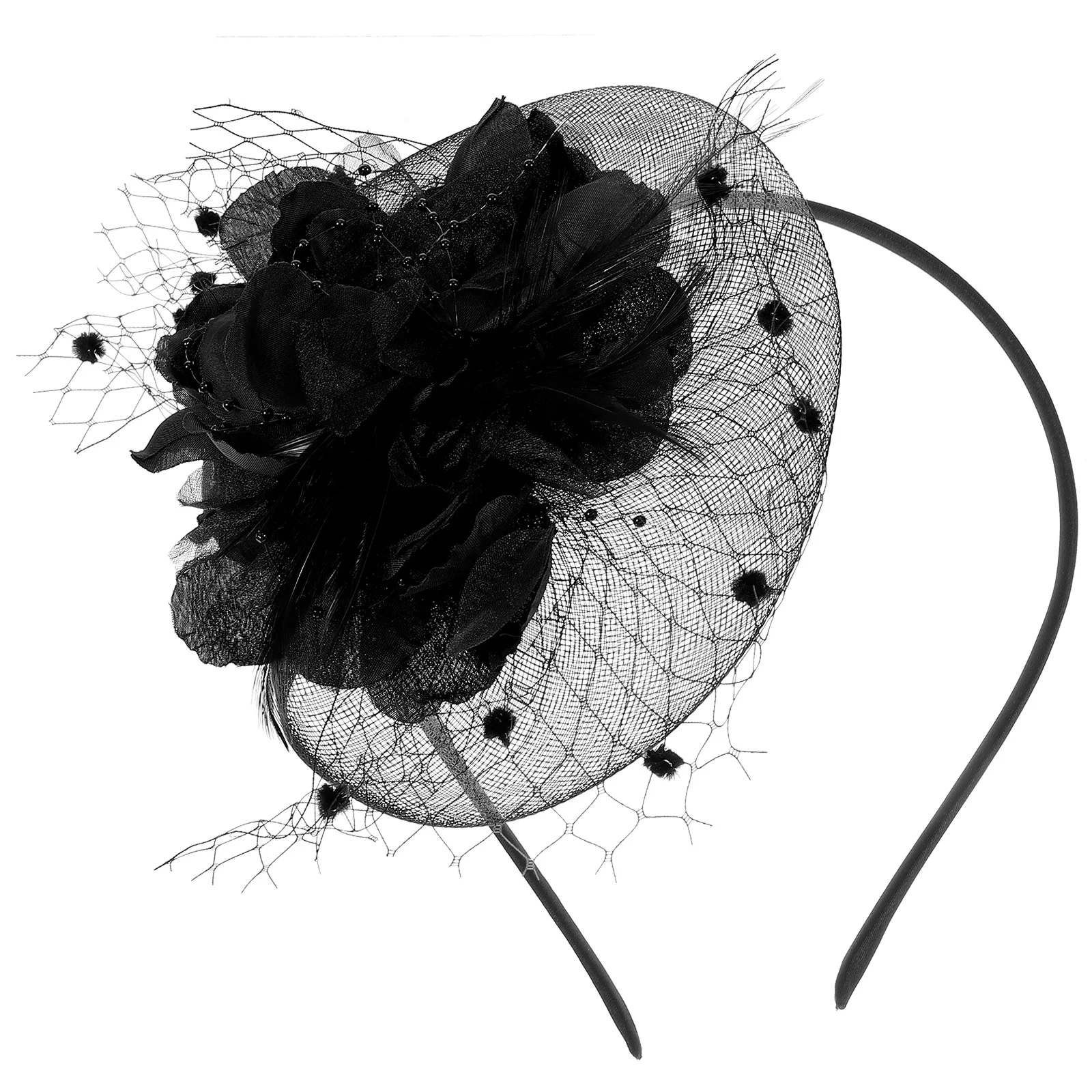 

Fascinators Hat Mesh Flower Plumage Women Headdress Bridal Hair Accessories Red Color Tea Party Banquet Wedding Anniversary