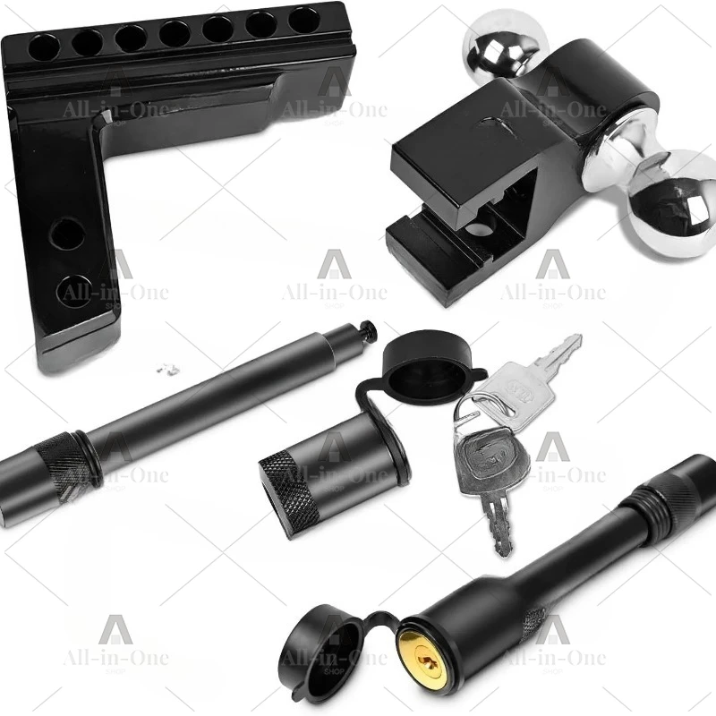 Strong tensile force, adjustable aluminum alloy trailer arm 6 inches with latch lock, double-ended trailer trailer arm