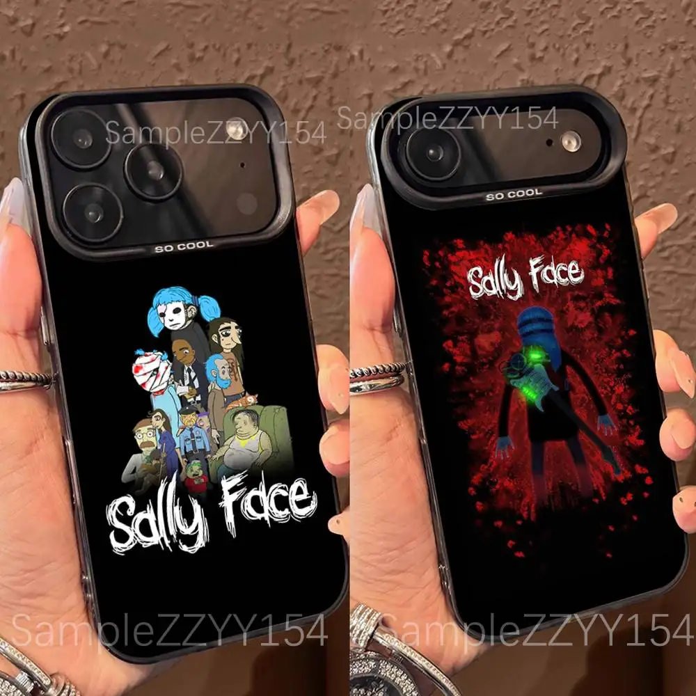 

Game S-Sally Face Phone Case For IPhone 15,16,17,13,14,11,12,Pro,Max,Plus,E,Air,Mini Gray Matte Shockproof IMD Cover