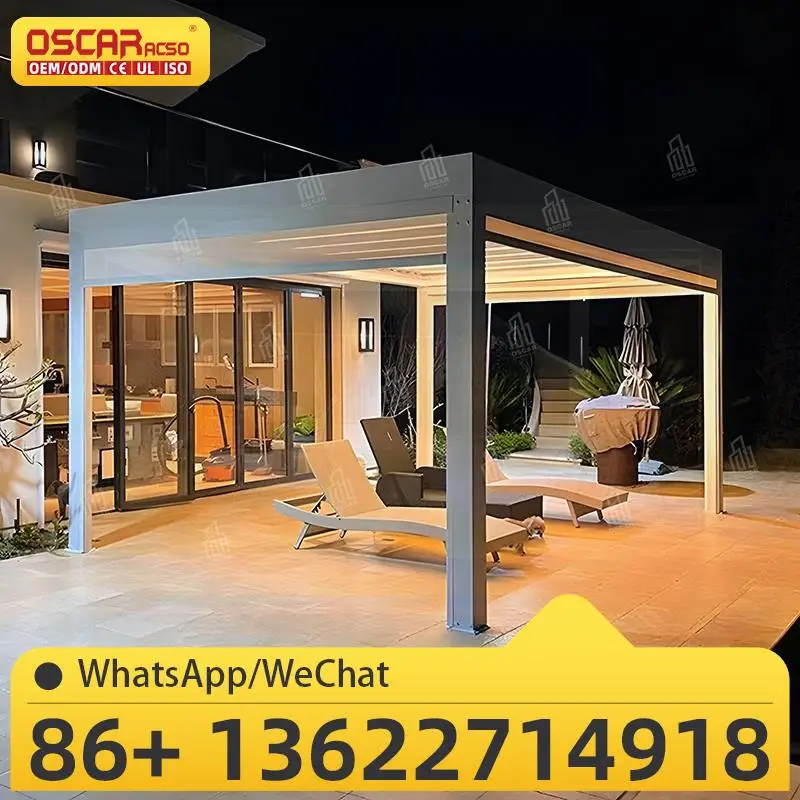 

Высококачественная водонепроницаемая алюминиевая система крыши патио, жалюзи, беседка для сада, двора, уличной беседки