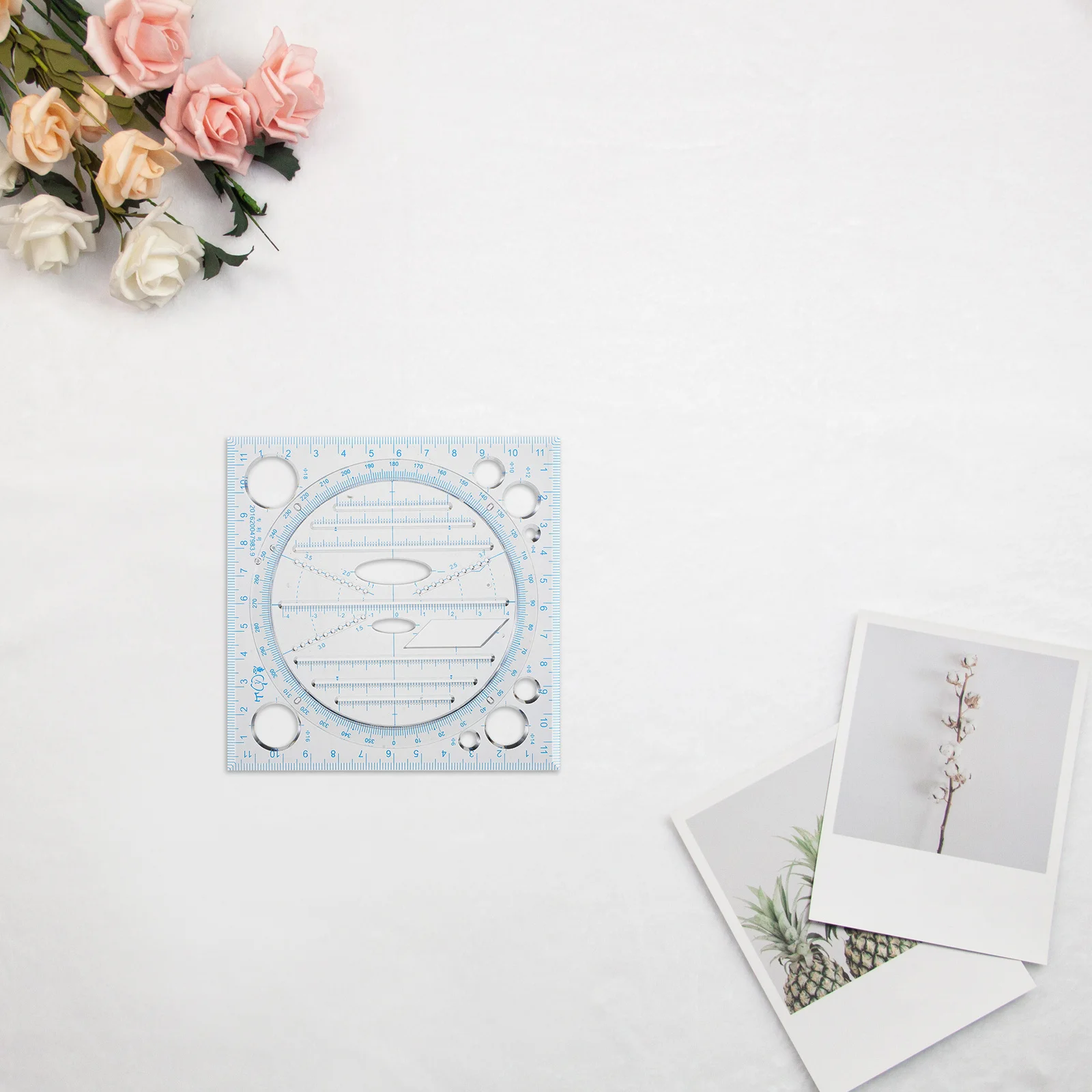 قالب هندسي حاكم استنسل بلاستيكي للدوائر القطع الناقص المضلع أدوات الرسم تصميم فني طالب الصياغة الفنية #4