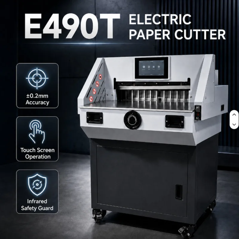 E490T Paper Cutting Machine an Electric Power Source for Enhanced Cutting Experience