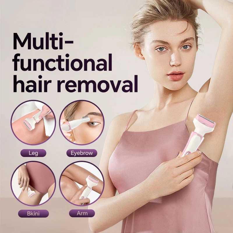4-in-1 Elektrisches Haarentfernungsgerät, USB-Aufladung Damen-Augenbrauentrimmer, Nasenhaar-Unterarm-Beinhaar-Trimmer, Bikini-Rasierer – Detail 4